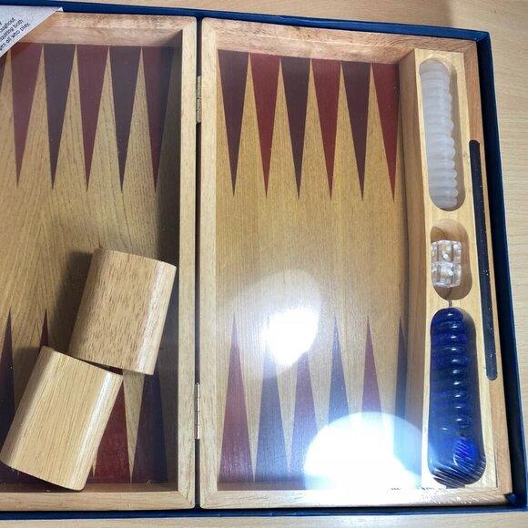 The Classic Collection Backgammon Wood Case Game Board - Picture 3 of 4